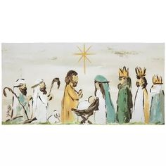 the nativity scene is depicted in this painting