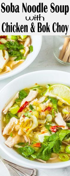 Soba Noodle Soup, Soba Noodles Soup, Soup With Chicken, Soba Noodle, Homemade Ramen, Ginger Smoothie, Asian Soup, Ramen Recipes, Soup And Stew