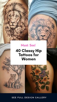 Discover 40 classy hip tattoos for women that are stylish and unique. This pin showcases a collection of tattoo designs perfect for expressing personal meanings and fashion statements through art.