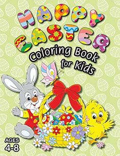 happy easter coloring book for kids ages 4 - 8