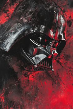 a painting of a darth vader helmet