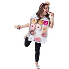 DONUT KILL THIS PARTY VIBE!!! Get in the spirit of parting with this awesome and adorable costume! 3 of the doughnuts are removable for added fun. The costume is fun, comfortable, creative and the perfect idea for any party theme! VERSATILE: Great for Halloween stage, kids parties, or one-on-one playtime year-round. Use the costume for birthday parties or any candy themed party! How fun! ADDITIONAL FEATURES: The costume is available in; one size fits most children. Very durable: resistant to mos Donut Costume, Chef Costume, Headband Costume, Candy Themed Party, Candy Costumes, Box Costumes, Donut Box, Costume For Kids, Cute Donuts