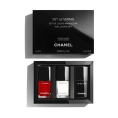 Shop SET LE VERNIS Nail Looks Set and discover more Makeup at CHANEL.com. Shop now and enjoy complimentary samples. Nail Polish Gift Set, Nail Polish Gift, Chanel Nail Polish, Chanel Set, Chanel Nails, Nail Looks, Chanel Store, Nail Colour, Chanel Beauty