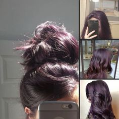 Natural Looking Purple Hair, Blackberry Hair Color Dark Short, Deep Lavender Hair, Purple Dark Hair, Deep Hair Color, Dark Hair Purple, Midnight Purple Hair, Hair Dye Techniques, Dark Purple Hair