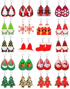 PRICES MAY VARY. 🎅🎅【Christmas Themed Earring Set】🎅🎅In the package,you will receive 20 pairs Xmas leather earrings in different Christmas styles in different shape. These handmade lightweight leather earrings which full of Christmas elements,like snowflake,snowman,elk,candy,trees,Santa Claus,boots,Christmas Hat,20 pairs fashion leather earrings,different choice for your different needs and different occasions,festival elements can match your different Christmas outfits well, can add Christmas Cheap Christmas Beaded Earrings For Women, Grinch Earring Template, Cheap Christmas Earrings With Round Beads, Faux Christmas Earrings, Faux Leather Snowflake Earrings, Cricut Grinch Earrings, Christmas Paper Earrings, Christmas Faux Leather Earrings Svg, Cricut Christmas Earrings Svg Free