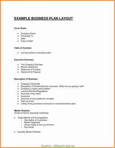 a sample business plan is shown in this image