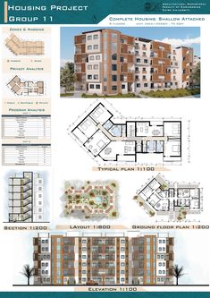 the floor plan for an apartment building with three floors and four stories, including two balcon