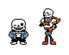 an old school video game pixel art with two characters, one skeleton and the other character