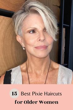 Short Gray Hair, Pixie Haircut Fine Hair, Haircuts For Older Women, Short Grey Hair, Very Short Hair, Haircut For Older Women