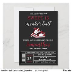 16th Birthday Gifts For Best Friend, Sweet 16 Sneaker Ball, Sweet 16 Shoes, Ball Sweet 16, Sneaker Party, Boy 16th Birthday, Ball Event, Dance Theme, Sweet 16 Themes