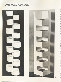 an old book with two different types of cuttings and instructions on how to use them