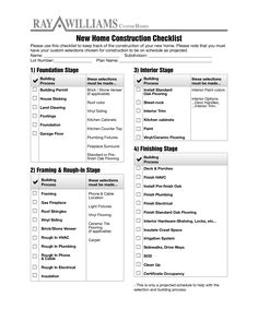 the new home construction checklist is shown in black and white, as well as other items