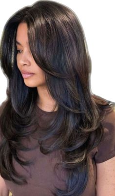 Brown Caramel Hair Balayage, Dark Brown Hair Dark Skin, Highlights Brown Hair Long, Caramel Hair Balayage, Brown Caramel Hair, Dark Hair Hairstyles, Balayage For Dark Brown Hair, Brunette Hair Styles, Brown Hair Dark Skin