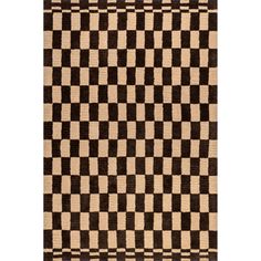 a black and white checkered rug on a white background with an area rug in the middle