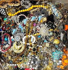 3 Lbs Pounds Unsorted Huge Lot Jewelry Vintage New Junk & Wear Resell Tangled In Old Grandma, Grandma Jewelry, Vintage Modern Style, Gift Card Exchange, Jewelry Post, Recycled Jewelry, Loose Stones, Treasure Boxes, Vintage Modern