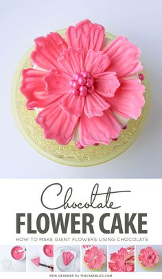 chocolate flower cake how to make giant flowers using chocolate icing and piping tips