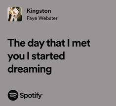 the day that i met you started dreaming is now available on spotify and spotify