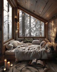 Cozy Spot In Bedroom, Cozy Bedroom Small Spaces, Teen Loft Bedroom Ideas, Snowy Bedroom, Teen Loft Bedrooms, Small Cozy House, Small Cozy Bedroom, Cozy Cabin Bedroom, Fall Bedroom Ideas