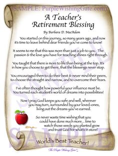 a teacher's retirement blessing with an apple