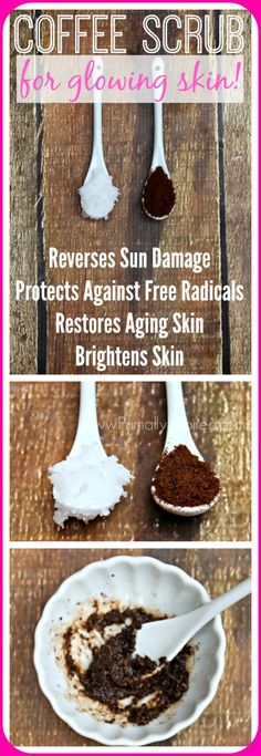 This easy, 2 Ingredient Homemade Coffee Scrub & Mask will leave your skin radiant and glowing! It reverses sun damage, restores aging skin and so much more! Homemade Coffee Scrub, Face Mask For Wrinkles, Health Coconut Oil, Coffee Face Mask, Coconut Oil Recipes, Ground Coffee Beans, Coconut Oil Uses, Homemade Coffee, Scrub Recipe