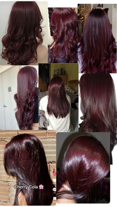 Short Curly Hair Styles, Pelo Color Vino, Cherry Cola Hair, Wine Hair Color, Wine Red Hair, Wine Hair, Cherry Hair