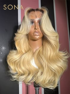 4/613 Ombre Blonde Colored Lace Front Wig For Women 13X6 HD Transparent Lace Front Frontal Human Dark Skin Blonde Hair, Braided Cornrow Hairstyles, Ombre Blonde, Kawaii Hairstyles, Ombre Wigs, Cornrow Hairstyles, Front Lace Wigs Human Hair, Blonde Ombre, Blonde Color