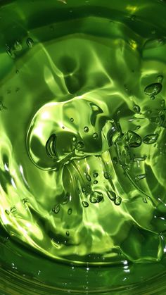 the green liquid is being stirred by water