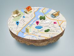 a round plate with a map on it