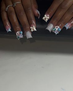 Shorties Birthday Nails, Freestyle Birthday Nails, Shorties Acrylic Nails, Unique Acrylic Nail Designs, Black Acrylic Nails