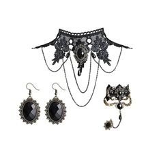 PRICES MAY VARY. Black Jewelry Set:Come with a necklace, a bracelet and a pair of earring,bring elegant and dainty feeling to your dress up, you will be eye-catching one in parties. Gothic Choker Bracelet Earring:The jewelry set in different design,simple,complex,thin and chunky,you can always find one to match your different style dress. Ideal Cosplay Accessories：Perfect for halloween,elf theme ctivity,christmas,carnival,costume party and fancy Dress Parties,or any other cosplay party.Wow yours Witch Costume Women, Vampire Choker, Halloween Choker, Halloween Costume Jewelry, Emo Jewelry, Vampire Jewelry, Vampire Fashion, Simple Complex, Earrings Goth