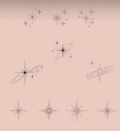 the stars are drawn in black and white on a pink background