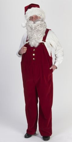 7-piece Burgundy Velvet Overall Santa Claus Christmas Suit - Adult Size XXXL | Christmas Central Santa Claus Outfit Men, Grunge Party Outfit, Santa Claus Belt, Santa Pants, Fancy Romper, Gloves Outfit, Santa Claus Suit, Santa Claus Outfit, Suspender Jumpsuit