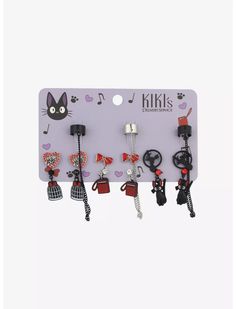 Studio Ghibli Kiki's Delivery Service Icons Cuff Earring Set Kikis Delivery Service Icon, Studio Ghibli Jewelry, Ghibli Jewelry, Studio Ghibli Earrings, Studio Ghibli Kiki's Delivery Service, Ghibli Kiki's Delivery Service, Kiki Delivery, Cuff Earring, Kiki's Delivery Service