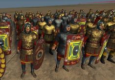 a group of men in armor standing next to each other