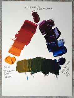 a poster with different shades of paint on it