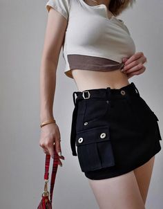 Sexy Low Waist Mini Skirt Women Y2K Aesthetic 2000s Vintage A-line Wil – voguable Low Waist Mini Skirt, Aesthetic 2000s, Picture Places, Khaki Skirt, Women Y2k, Cargo Skirt, 2000s Vintage, Skirt Women, Y2k Aesthetic