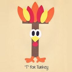 a turkey made out of paper on top of a brown background with the words it's for turkey