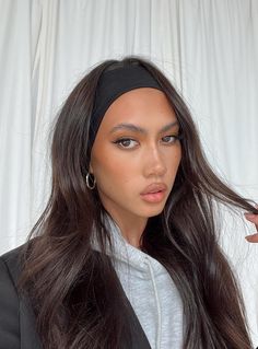 Headband 100% cotton Thick design Double lined Elasticated Thick Headband Aesthetic, Thick Black Headband Outfit, Thick Black Headband Hairstyles, Cotton Headband Outfit, Headband Trend 2023, Headband Hairstyles 2023, Black Thick Headband, Elastic Headband Outfit, Thick Headbands Hairstyles