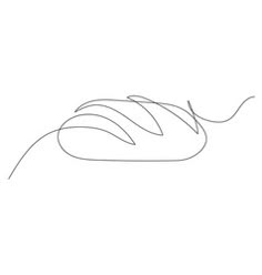 a single line drawing of a loaf of bread on a white background with the word'bread'written in cursive writing