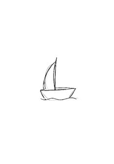 a drawing of a sailboat in the water