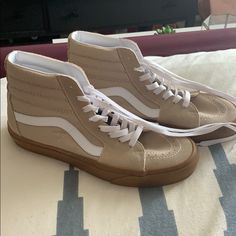 Perfect Condition, Never Worn Vans Brown Sneakers For Spring, Brown Vans Sneakers For Spring, Brown Vans Sneakers, Tan Vans, Van Color, Women's Vans, Womens Vans, Vans Shoes, Size 7