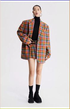 Modern 80s Fashion, Long Sleeve Design, High Waist Skirt, Orange Plaid, Sleeves Clothing, Fashion Mistakes, Style Mistakes