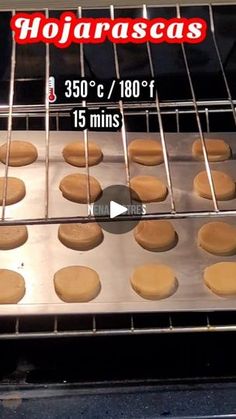 cookies being made in an oven with the words hojarasca's on it