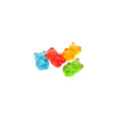 three small gummy bears sitting next to each other