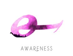 the word awareness painted in pink on a white background