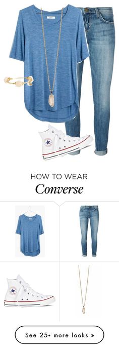 "Untitled #96" by preppy123 on Polyvore featuring Current/Elliott, Madewell, Converse, Zoya and Bourbon and Boweties How To Wear Converse, Curvy Petite Fashion, Paris Mode, Converse Sneakers, Converse High, Outfits Casual, Converse High Tops