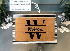 a door mat with the word wilson on it