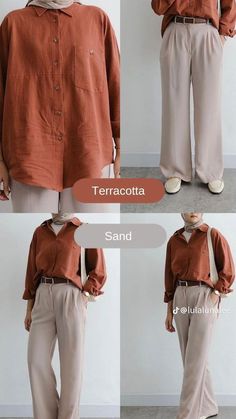 Beige Pant Outfits Women, Mix And Match Outfits Hijab, Smart Casual Women Outfits, Simple Casual Outfits, Smart Casual Women, Mix Match Outfits, Routine Ideas, Colour Combinations Fashion, Color Combos Outfit