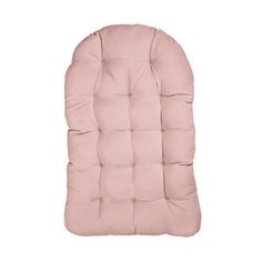 a pink chair cushion on a white background