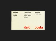 a close up of a business card on a black background with the words italia costa